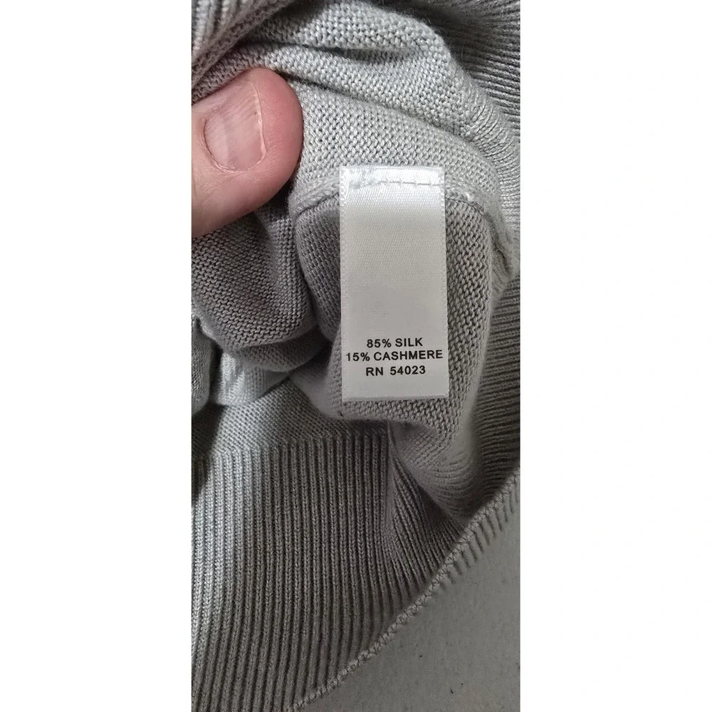 Banana Republic‎ Silk Cashmere V-Neck Sweater Gray Men's X Large Pullover